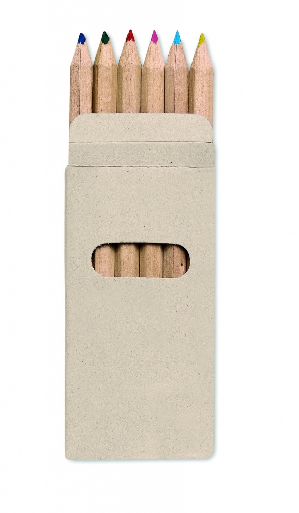 Logo trade promotional merchandise picture of: 6 coloured pencils in box