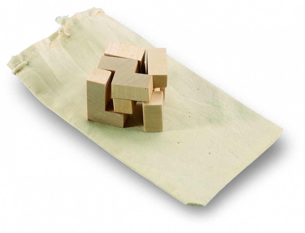 Logotrade promotional merchandise image of: Wooden puzzle in cotton pouch