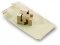 Wooden puzzle in cotton pouch, Wood