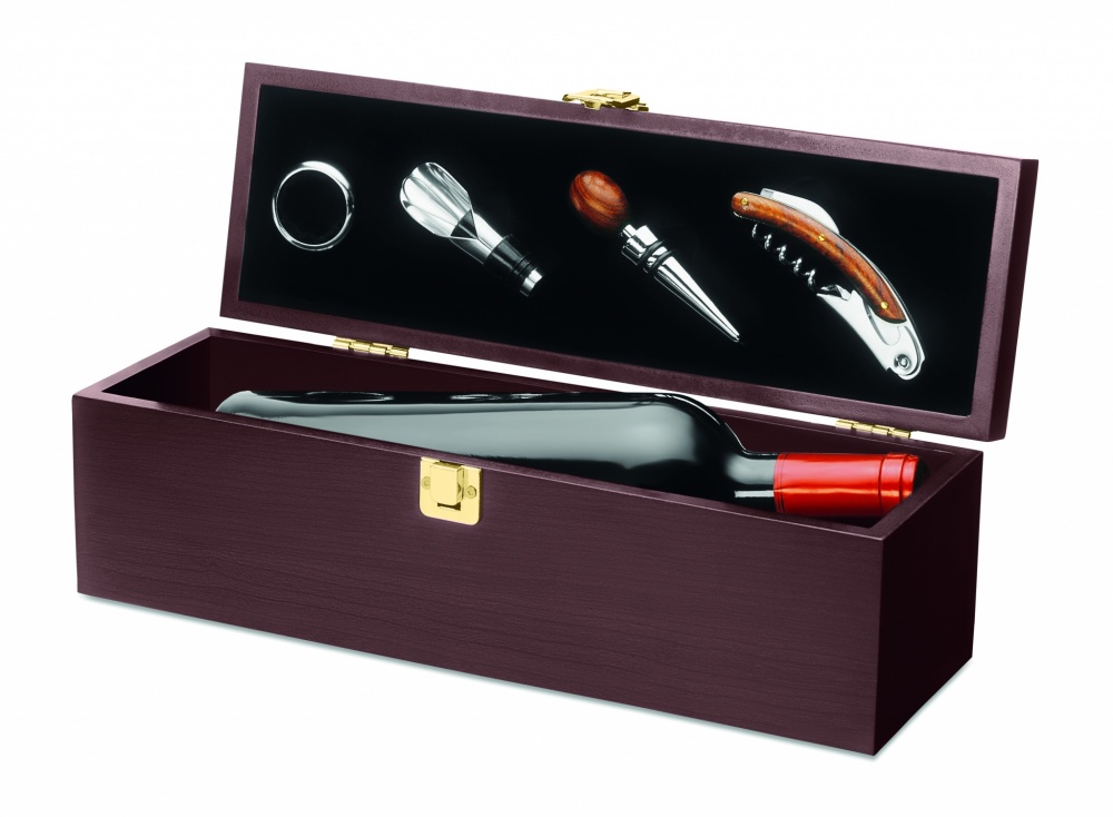 Logo trade promotional items image of: Wine set in wine box