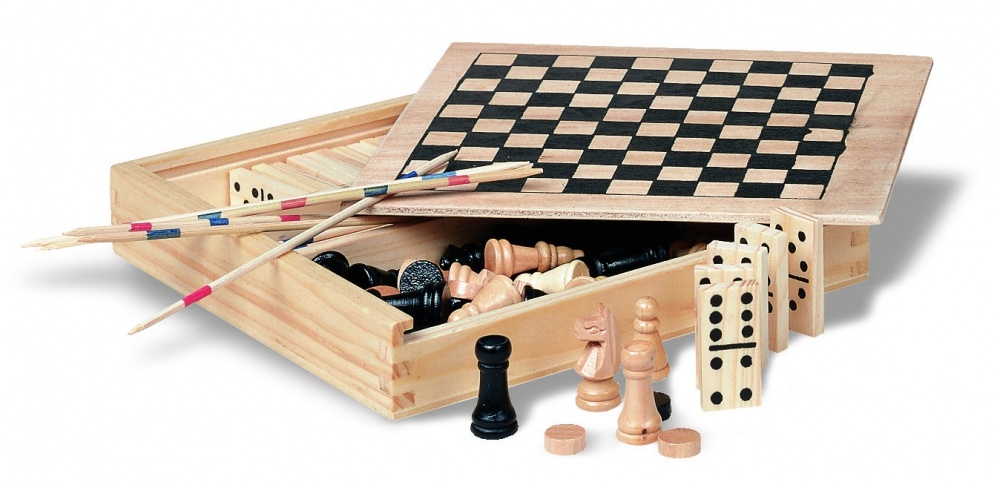 Logo trade promotional merchandise image of: 4 games in wooden box