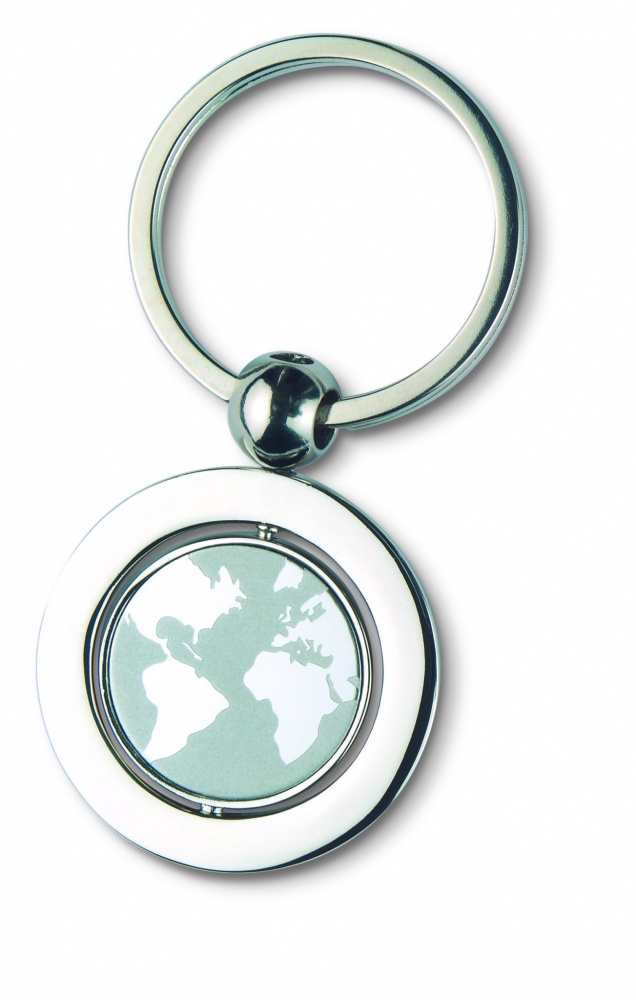 Logo trade promotional giveaways picture of: Globe metal key ring  WORLD