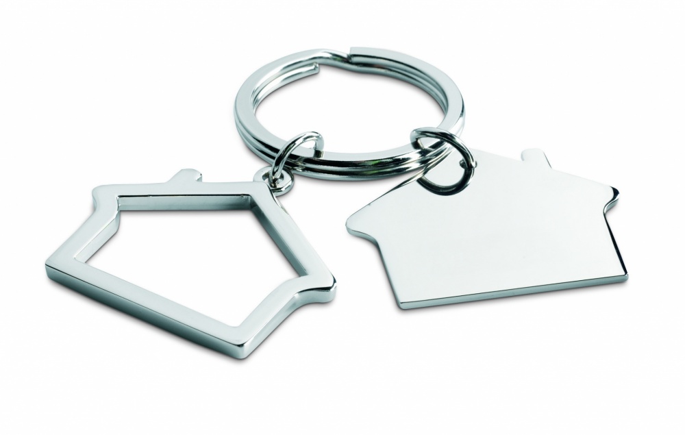 Logotrade promotional merchandise picture of: Metal key ring house shape