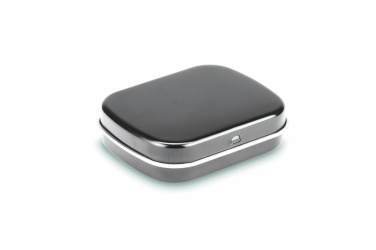 Logo trade promotional merchandise image of: Easy tin silver w/mints