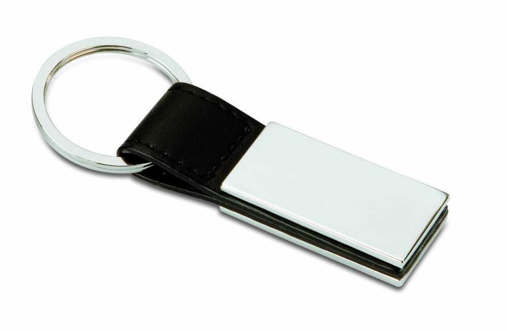 Logo trade promotional merchandise picture of: PU and metal key ring Kuopio