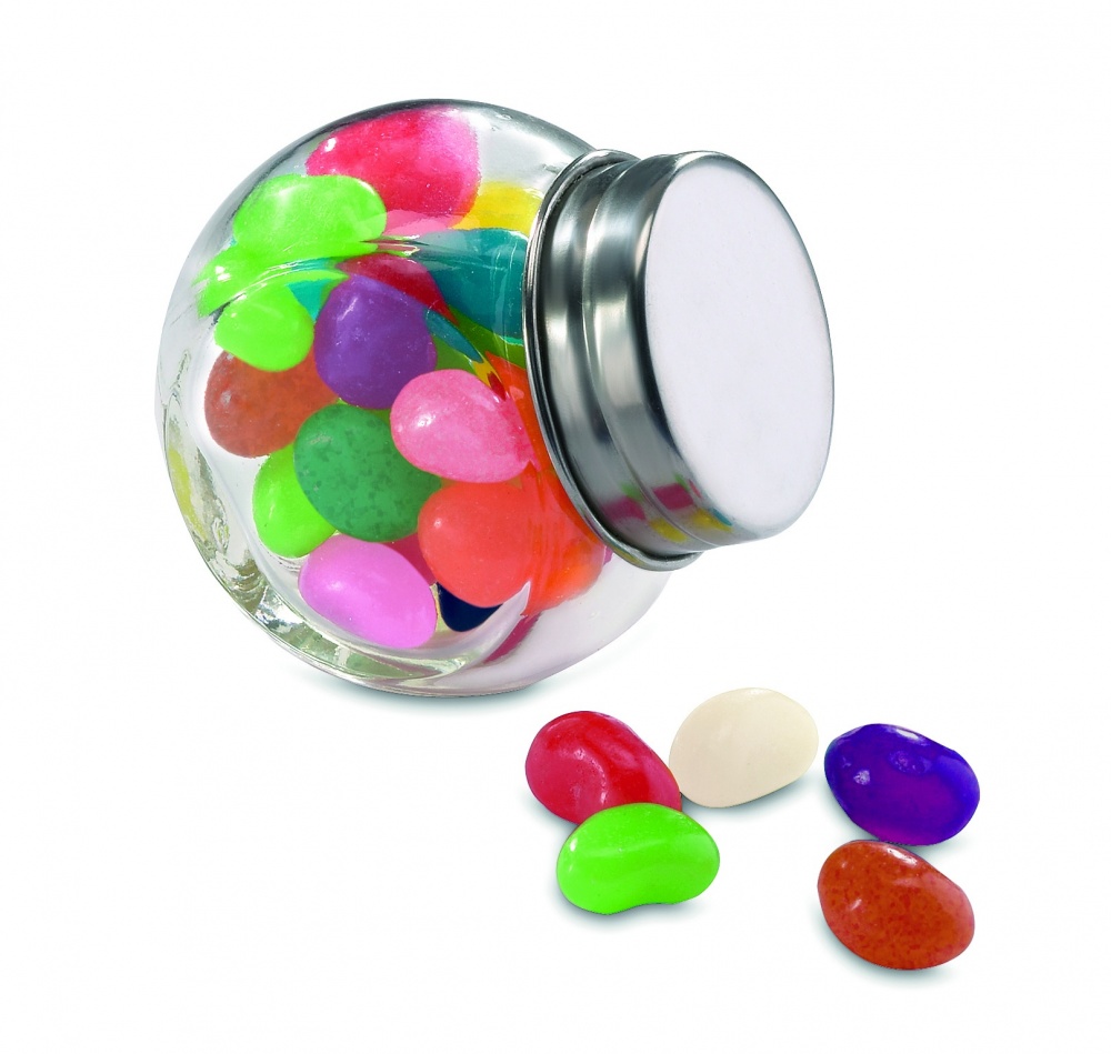 Logo trade promotional merchandise photo of: Glass jar with jelly beans