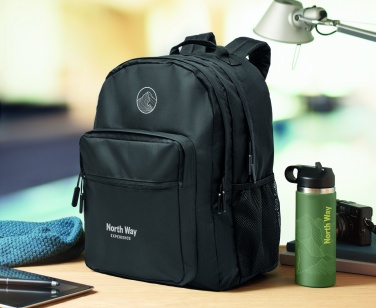 Logo trade promotional giveaways image of: 300D RPET laptop backpack