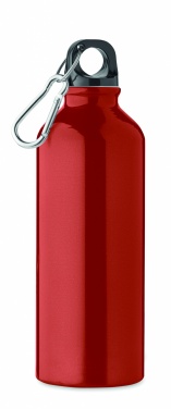 Logo trade promotional giveaways image of: 500 ml single-walled water bottle made of recycled aluminum with a carabiner