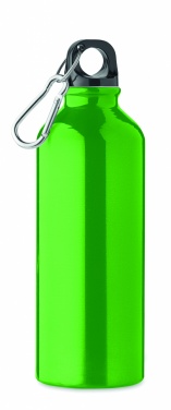 Logotrade promotional product picture of: 500 ml single-walled water bottle made of recycled aluminum with a carabiner