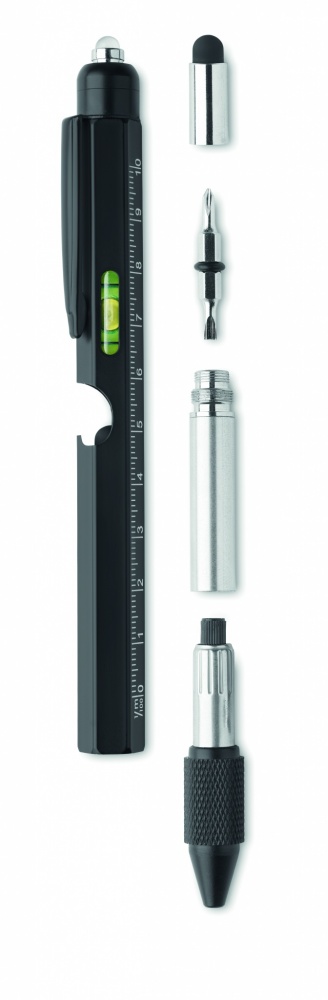 Logo trade advertising products image of: Spirit level pen with ruler