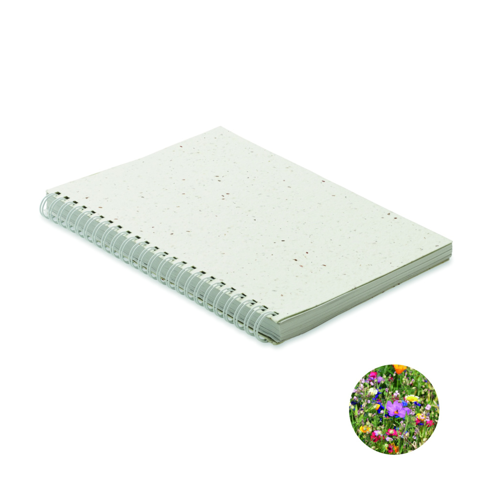 Logo trade promotional items picture of: A5 seed paper cover notebook