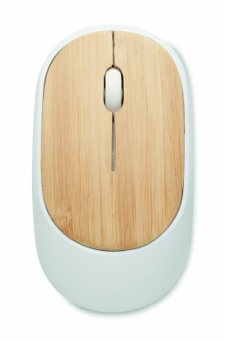 Logo trade promotional items image of: Wireless mouse in bamboo