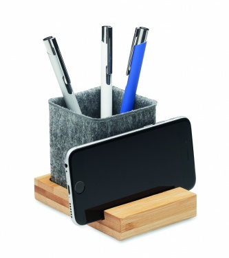 Logo trade corporate gifts picture of: RPET felt pen pot phone stand