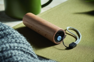 Logo trade promotional merchandise picture of: Beech wood rechargeable torch