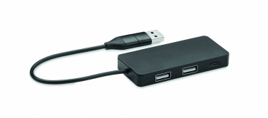 Logo trade promotional products image of: 3 port USB hub with 20cm cable