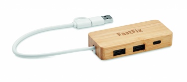 Logo trade promotional gift photo of: Bamboo USB 3 ports hub