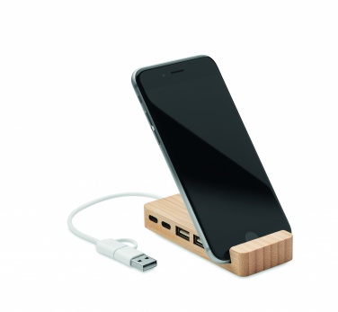 Logotrade corporate gifts photo of: Bamboo USB 4 ports hub