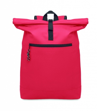 Logo trade promotional merchandise image of: 600Dpolyester rolltop backpack