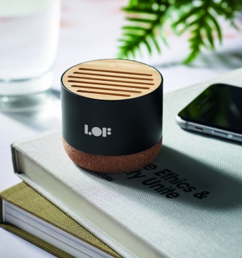 Logo trade promotional item photo of: Cork and aluminium speaker