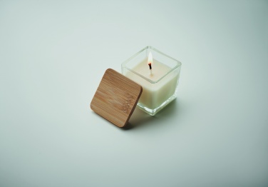 Logo trade promotional merchandise photo of: Squared fragranced candle 50gr