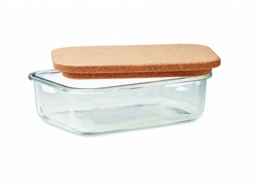 Logo trade business gifts image of: Glass lunch box with cork lid