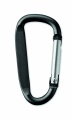 Carabiner clip in aluminium., Black