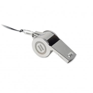 Logo trade business gifts image of: Metal whistle