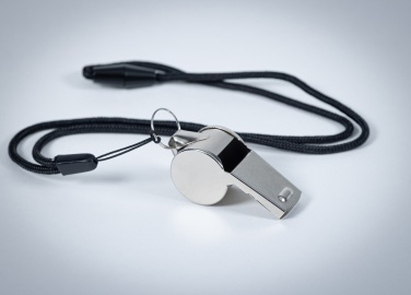 Logo trade promotional giveaways image of: Metal whistle