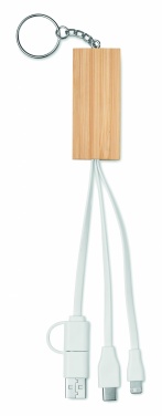 Logo trade promotional item photo of: Bamboo key ring and stand