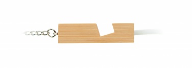 Logo trade promotional giveaways image of: Bamboo key ring and stand