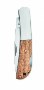 Logo trade promotional merchandise picture of: Foldable knife in acacia wood