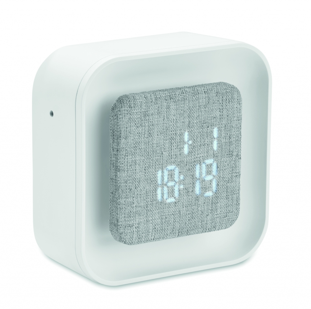 Logo trade promotional giveaways picture of: Recycled ABS/RPET alarm clock Stuttgart