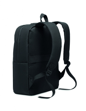 Logo trade promotional merchandise photo of: Slim 15 inch laptop backpack made of 600D RPET polyester with a 210D lining and customizable printing