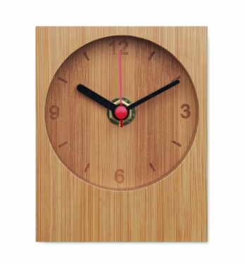 Logo trade promotional giveaways picture of: Bamboo table clock