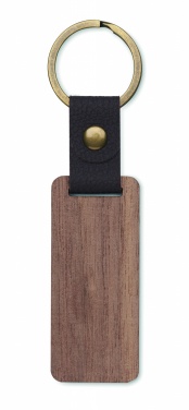 Logo trade advertising products picture of: Key ring in walnut and PU