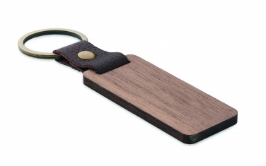 Logotrade advertising product image of: Key ring in walnut and PU Kokkola