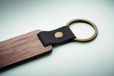 Logotrade promotional items photo of: Key ring in walnut and PU Kokkola