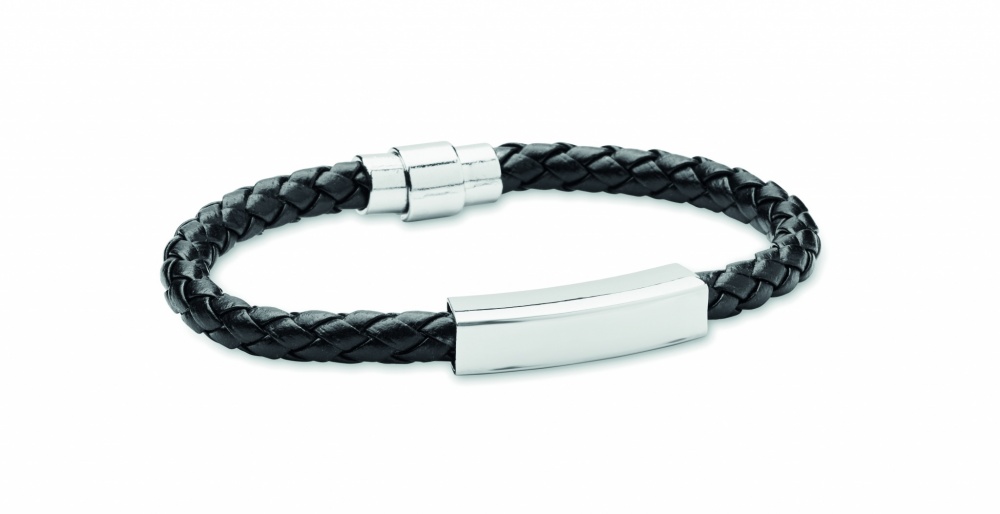 Logo trade promotional merchandise picture of: Braided faux leather bracelet