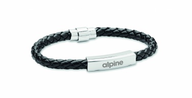 Logo trade promotional merchandise photo of: Braided faux leather bracelet