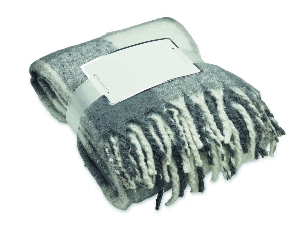 Logo trade corporate gifts image of: Chequered mohair blanket