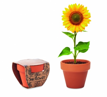 Logo trade promotional giveaways picture of: Terracotta pot 'sunflower'