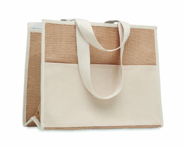 Logo trade promotional products image of: Jute and canvas cooler bag