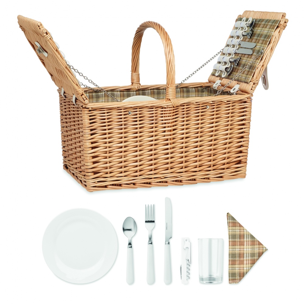 Logotrade advertising product image of: Wicker picnic basket 4 people