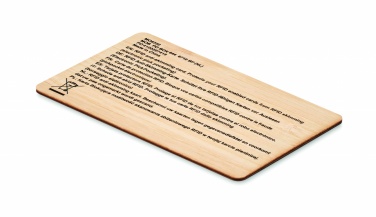 Logo trade promotional gifts image of: RFID card in bamboo material