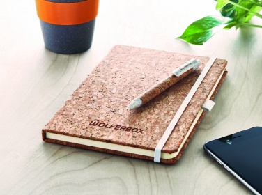 Logo trade advertising products image of: A5 cork notebook with pen