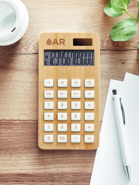 Logo trade promotional gift photo of: 12 digit bamboo calculator