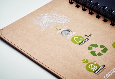 Logo trade promotional products picture of: A5 Pine tree GROWNOTEBOOK™