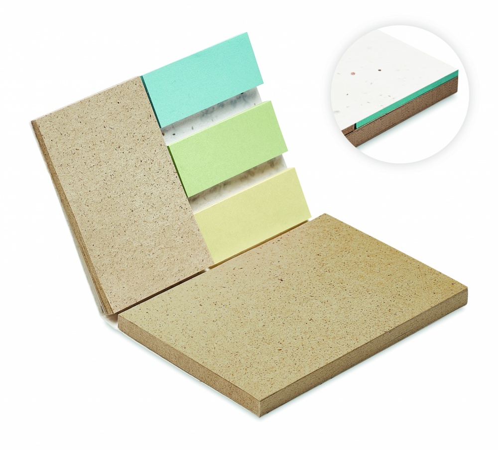 Logo trade promotional item photo of: Grass/seed paper memo pad