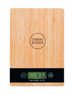 Logo trade business gifts image of: Bamboo digital kitchen scales