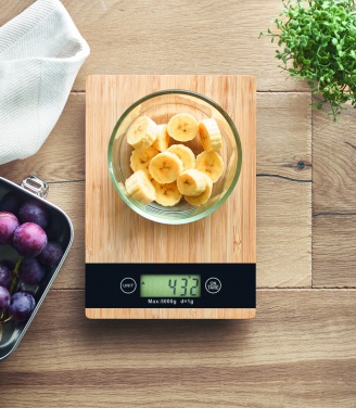 Logo trade promotional product photo of: Bamboo digital kitchen scales